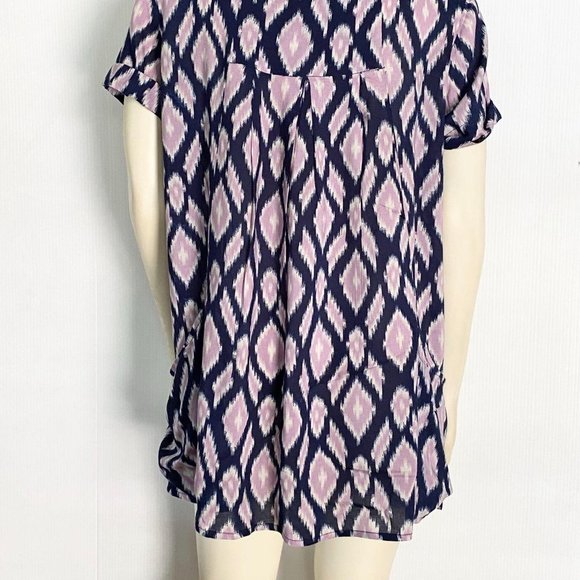 Holding Horses navy/lilac pocket tunic top sz S Anthro anthropologie - Picture 9 of 9
